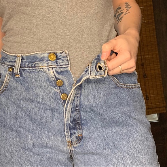 Vintage Painted Orange Tab Eddie Mom Jeans - Picture 8 of 8